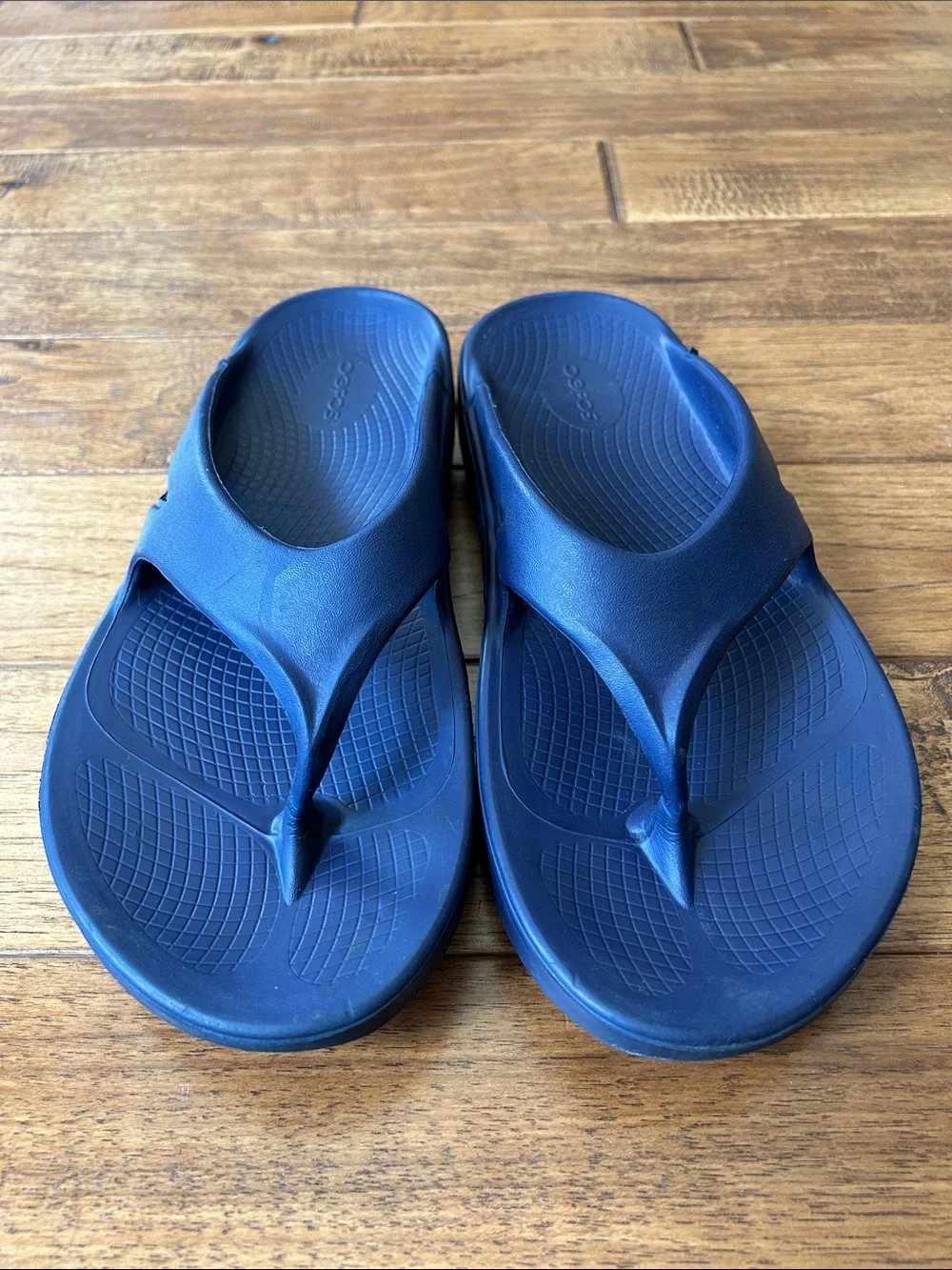 Oofos OOriginal Sandals Recovery Flip Flop Thongs Navy Blue Mens Size 10